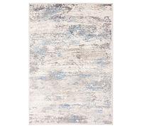 Carpeto Grand Tapis Salon 200x300cm Crème Bleu Abstrait Doux Poils Courts | Tapis pour Chambre Salle à Manger Bureau Beige Chauffage au Sol Facile D'entretien Résistant aux Détergents Synthétique