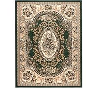 Carpeto Grand Tapis Salon 220x300cm Vert Oriental Traditionnel Doux Élégant | Tapis pour Chambre Bureau Salle à Manger Anti-Allergène Chauffage au Sol Facile D'entretien Adapté aux Animaux Poils Courts