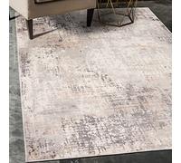 Carpeto Grand Tapis Salon 240x330cm Crème Abstrait Doux Chauffage au Sol | Tapis pour Chambre Salle à Manger Bureau Beige Facile D'entretien Résistant aux Détergents Poils Courts Synthétique Moderne