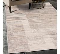 Carpeto Grand Tapis Salon 240x330cm Crème Abstrait Doux Chauffage au Sol | Tapis pour Chambre Salle à Manger Bureau Beige Facile D'entretien Résistant aux Détergents Poils Courts Synthétique Moderne