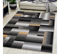 Carpeto Grand Tapis Salon 250x300cm Anthracite Gris Géométrique Doux | Tapis pour Chambre Bureau Salle à Manger Chauffage au Sol Facile D'entretien Résistant aux Détergents Poils Courts Moderne