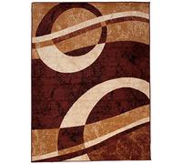 Carpeto Grand Tapis Salon 250x300cm Marron Géométrique Rétro 90 Doux | Tapis pour Chambre Bureau Salle à Manger Chauffage au Sol Facile D'entretien Résistant aux Détergents Poils Courts Esthétique