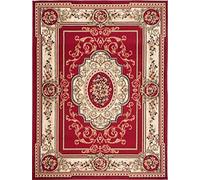 Carpeto Grand Tapis Salon 300x400cm Rouge Oriental Traditionnel Doux | Tapis pour Chambre Bureau Salle à Manger Anti-Allergène Chauffage au Sol Facile D'entretien Adapté aux Animaux Poils Courts