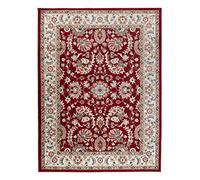 Carpeto Rugs UK Grand Tapis d'Orient - Rouge Blanc - Motif Persan Traditionnel et Oriental - Tapis de Salon Ultra Doux - EMIRAT - 160 x 220 cm