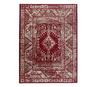 Carpeto Rugs UK Grand Tapis d'Orient - Rouge CRÈME - Motif Persan Traditionnel et Oriental - Tapis de Salon Ultra Doux - EMIRAT - 140 x 200 cm