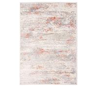 Carpeto Tapis Salon 140x200cm Crème Orange Abstrait Doux Chauffage au Sol | Tapis pour Chambre Salle à Manger Bureau Beige Facile D'entretien Résistant aux Détergents Poils Courts Synthétique Moderne