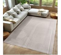 Carpetsale24 Grand tapis 200x290 cm crème, effet 3D, design scandinave, lavable et doux, pour salon ou grande pièce