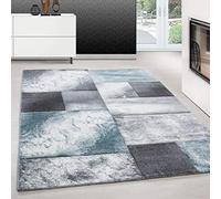 Carpetsale24 Moderne Tapis Salon Tapis Chambre Bleu-2 240 x 340 cm - Tapis a Poil Ras, à Poils Courts, Conception de carrés Doux et Moelleux - Tapis Cuisine Moquette Salle de Sejour