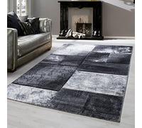 Carpetsale24 Moderne Tapis Salon Tapis Chambre Gris-2 240 x 340 cm - Tapis a Poil Ras, à Poils Courts, Conception de carrés Doux et Moelleux - Tapis Cuisine Moquette Salle de Sejour