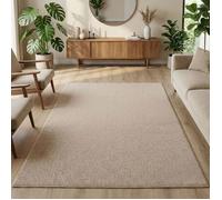 Carpetsale24 Tapis 120x170 cm Beige Uni Bouclé Style Scandinave Moderne pour Salon Chambre Salle à Manger Chambre Enfant