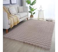 Carpetsale24 Tapis 140 x 200 cm beige, tapis moelleux aspect fourrure avec structure très profonde et design à bulles, super doux, en peluche, idéal pour le salon et la chambre à coucher
