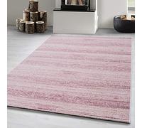Carpetsale24 Tapis 140 x 200 cm - Rose - Poils courts - Couleur unie - Moderne - Pour salon, chambre à coucher, couloir, cuisine, salle à manger, chambre d'enfant - Facile d'entretien - Doux