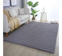 Carpetsale24 Tapis 200 x 290 cm gris moelleux aspect fourrure avec structure très profonde et design à bulles, super doux, en peluche, idéal pour le salon et la chambre à coucher
