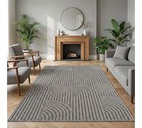 Carpetsale24 Tapis 240x340 cm Gris Design Bohème Bouclé Boucles Style Scandinave Moderne Doux Résistant Facile à Nettoyer Tapis XL pour Salon Salle à Manger Chambre