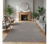 Carpetsale24 Tapis 240x340 cm Gris Design Bohème Bou oucles Style Scandinave Moderne Doux Résistant Facile à Nettoyer Tapis XL pour Salon Salle à Manger Chambre