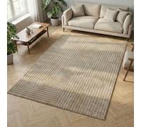 Carpetsale24 Tapis 280x370 cm XXL Beige, Poils Courts Effet 3D Relief, Design Bohème Scandinave, pour Grandes Pièces Intérieur Extérieur