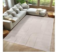 Carpetsale24 Tapis à motif boho 120x170 cm crème, scandinave, lavable, doux, effet 3D, idéal pour salon ou chambre