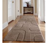 Carpetsale24 Tapis à motif boho 80x250 cm beige, long format, lavable, effet 3D, pour couloir, salon ou pièce étroite
