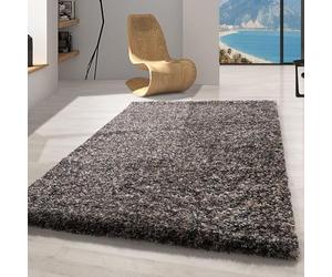 Carpetsale24 Tapis à Poils Longs, Couleur Taupe, Motif mélangé, 25336, Tapis Coureur, Tapis Salon-Salle à Manger ou Chambre, 80 x 250 cm