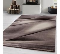 Carpetsale24 Tapis de Salon Design Abstrait Marron 140x200 cm Moderne Tapis Moelleux