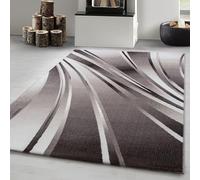 Carpetsale24 Tapis à Poils Ras, Couleur Marron, Conception de Vagues abstraites, 111492, Tapis Rectangle, Tapis Salon-Salle à Manger ou Chambre, 280 x 370 cm