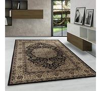 Carpetsale24 Tapis à Poils Ras, Couleur Noir, Conception Orientale, 105122, Tapis Rectangle, Tapis Salon-Salle à Manger ou Chambre, 160 x 230 cm