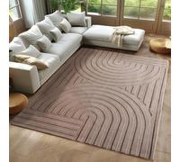 Carpetsale24 Tapis bohème - 160 x 230 cm - Beige - Poils courts scandinaves doux avec effet 3D - Lavable et facile d'entretien - Tapis moderne pour salon, salle à manger ou chambre à coucher