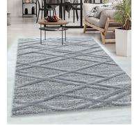 Carpetsale24 Tapis Bohème 3Dgris 140x200 cm style scandinave design Scandinave doux et moelleux