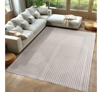 Carpetsale24 Tapis Boho 240x340 cm crème Poils courts scandinaves doux Effet 3D Lavable et facile d'entretien Tapis XXL pour salon, salle à manger ou espaces de vie spacieux