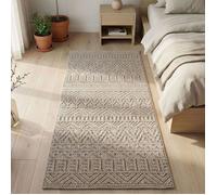 Carpetsale24 Tapis Couloir 60x110 cm Beige Design Vintage Bouclé Style Scandinave Tapis Moderne pour Entrée Chambre Cuisine