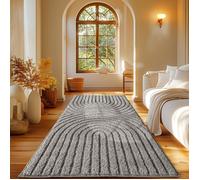 Carpetsale24 Tapis Coureur 80x150 cm Gris Scandi Boho Shaggy Doux Effet Relief Moderne Facile à Nettoyer