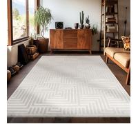 Carpetsale24 Tapis de salon 140x200 cm Blanc uni tapis poil ras moderne et doux tapis décoratif pour chambre et salle à manger