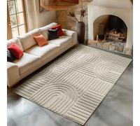 Carpetsale24 Tapis de Salon ou chambre en Beige 280 x 370 cm style bohème scandinave avec effet haut-bas tapis décoratif