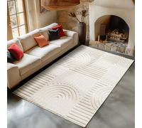 Carpetsale24 Tapis de Salon ou chambre en Crème 280 x 370 cm style bohème scandinave avec effet haut-bas tapis décoratif