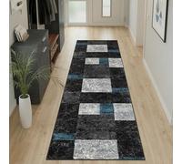 Carpetsale24 Tapis de salon 80x300 cm Turquoise - Design moderne, rectangulaire à poils courts, doux et facile à nettoyer