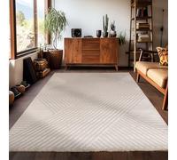 Carpetsale24 Tapis de Salon ou chambre en Beige 200x290 cm tapis uni et moderne à poils courts style bohème design scandinave