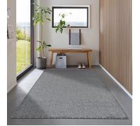 Carpetsale24 Tapis de salon de couleur unie Gris 240x340 cm pour la cuisine à poils courts avec dos en feutre