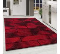Carpetsale24 Tapis de salon design moderne à poils courts design abstrait Rouge Tapis 120x170 cm tapis de décoration