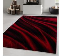 Carpetsale24 Tapis de Salon Design Vagues Abstraites Rouge 240x340 cm Moderne Tapis Moelleux