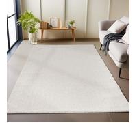 Carpetsale24 Tapis de Salon en Crème 120x170 cm tapis à boucles mélangées uni moderne tapis décoratif facile d'entretien doux