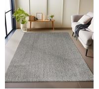 Carpetsale24 Tapis de Salon en Gris 240x340 cm tapis à boucles mélangées uni moderne tapis décoratif facile d'entretien doux