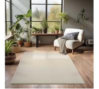 Carpetsale24 Tapis de Salon en Peluche Uni Crème Toucher Doux et Facile d'Entretien - 140 x 200 cm rectangulaire