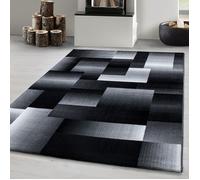 Carpetsale24 Tapis de Salon Moderne Tapis moelleux Noir 240x340 cm - Design à Carreaux Abstraits