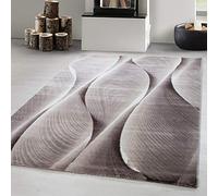 Carpetsale24 Tapis de salon ombré moderne, marron, beige, crème, 160 x 230 cm, poils courts, facile entretien, moelleux, lavable