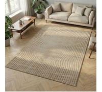 Carpetsale24 Tapis de Salon ou chambre en Beige 200x290 cm, effet 3D - Tapis d'extérieur moderne et doux, salon, cuisine, terrasse