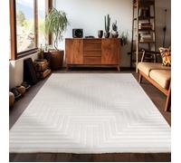 Carpetsale24 Tapis Moderne Nature-1 120 x 170 cm Poils Courts, Effet 3D Style Scandinave, Conception Géométrique Doux et Moelleux