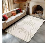 Carpetsale24 Tapis de Salon ou chambre en Crème 280 x 370 cm style bohème scandinave avec effet haut-bas tapis décoratif