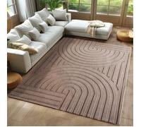 Carpetsale24 Tapis Boho Scandinave Beige 200x290 cm, Tapis Décoratif Doux Facile d'Entretien Effet 3D, Lavable Grand Format