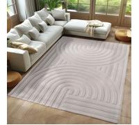 Carpetsale24 Tapis déco grand format 200x290 cm, effet 3D, lavable, doux, Crème, design scandinave pour grande pièce