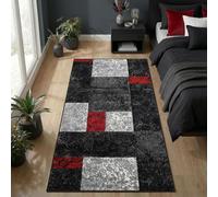 Carpetsale24 Tapis design carrelé rouge 80x150 cm